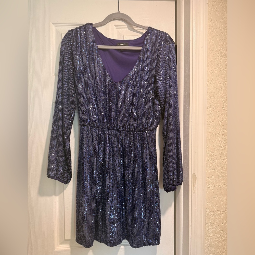 Express Sequins Blue Dress
